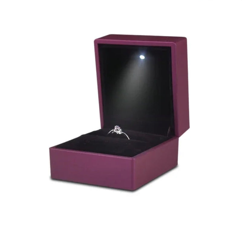 LED Illuminated Luxury Ring Box for Jewelry, Engagement and Weddings
