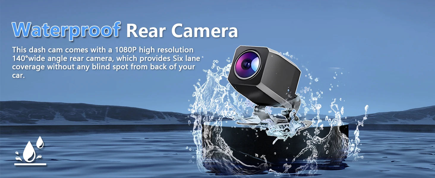 Kocam 4K UHD Dash Cam WiFi Car DVR Front and Rear Dual Lens Auto Car Camera with Night Vision 24H Parking Monitor Black Box