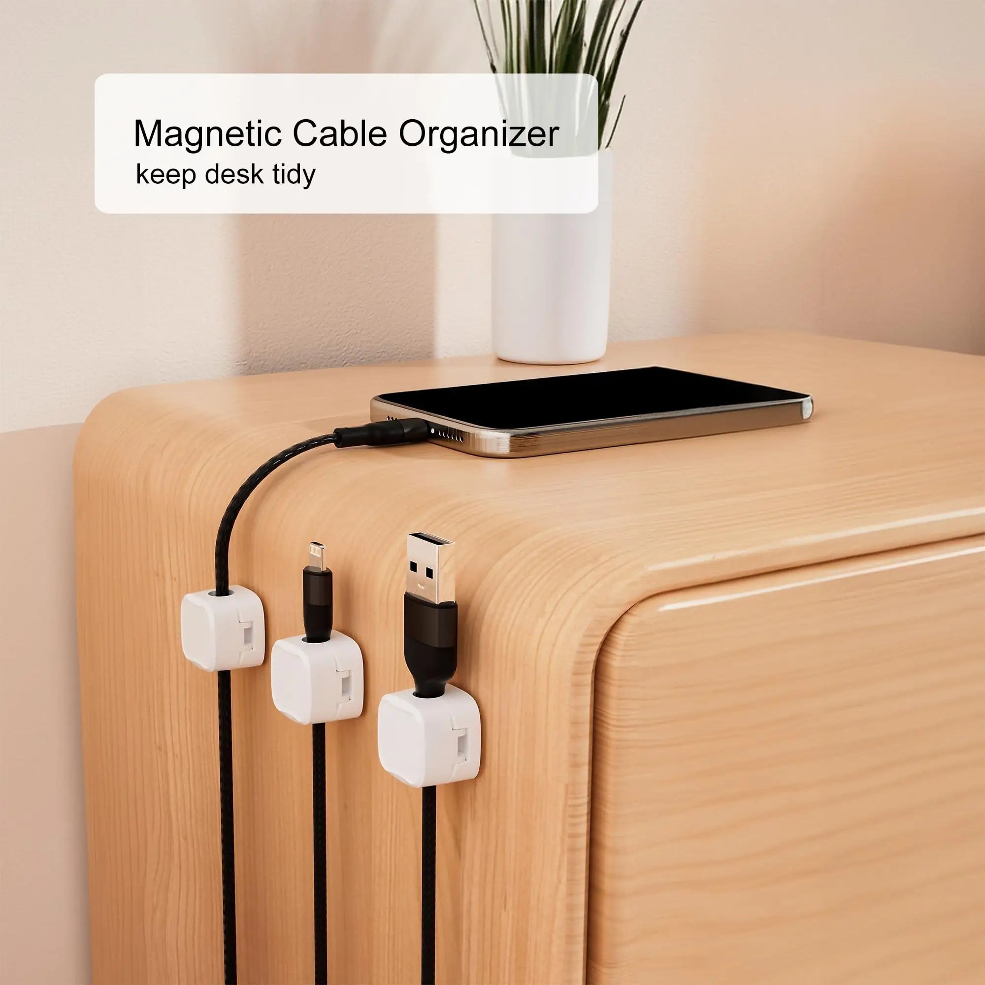 6/12/18 PCS Magnetic Cable Organiser Clips Cable Management Wire Manager Cord Holder Charging Cable Winder Wall Mounted Hook