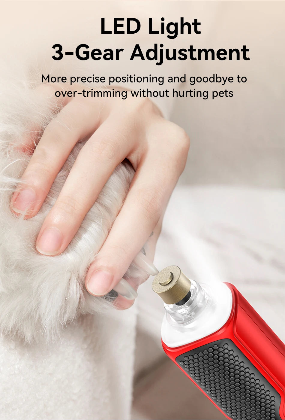 Professional 7-Speed LED Rechargeable Pet Nail Grinder