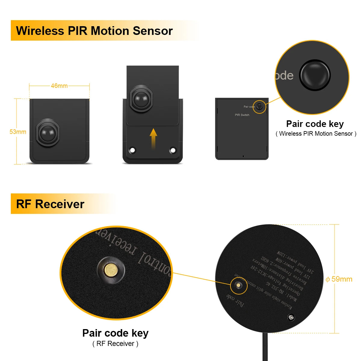 Smart Dual Sensors PIR Motion Sensor Switch DC 24V Neon Light LED Strip 2m 5m 10m for Bathroom Bedroom Stair Night Lamp