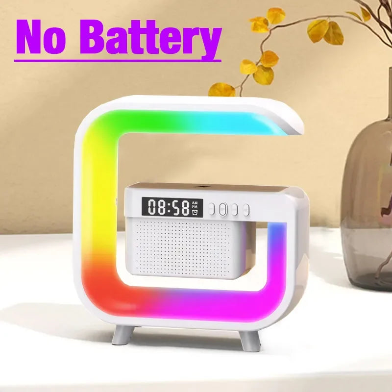 Bluetooth Wireless FM TF Speaker Phone Wireless Charger RGB Light for iPhone Samsung Xiaomi Fast Charging Home Portable Speakers