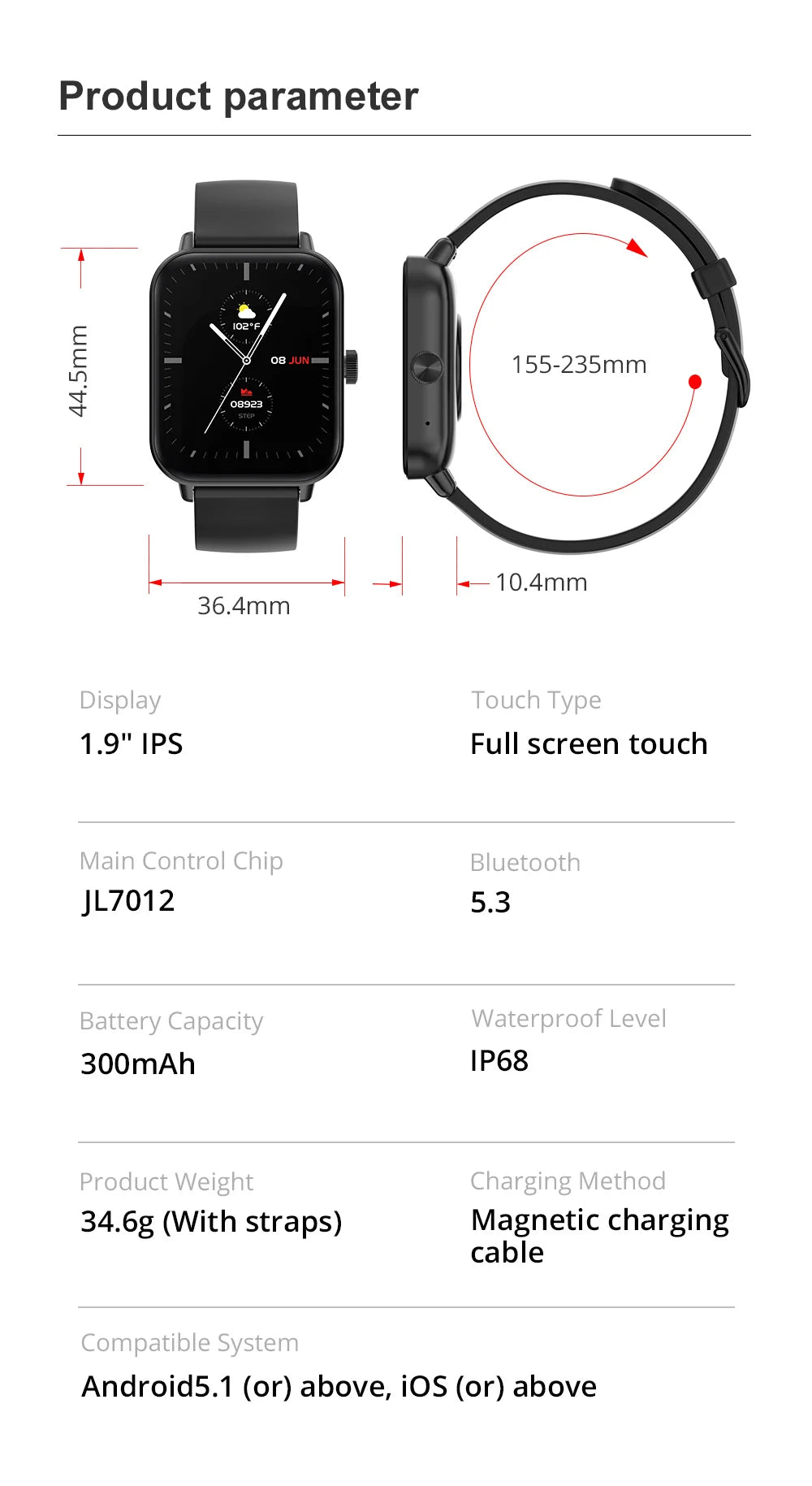 Colmi P81 Voice Calling Smartwatch 1.9" HD Screen & Health Tracker