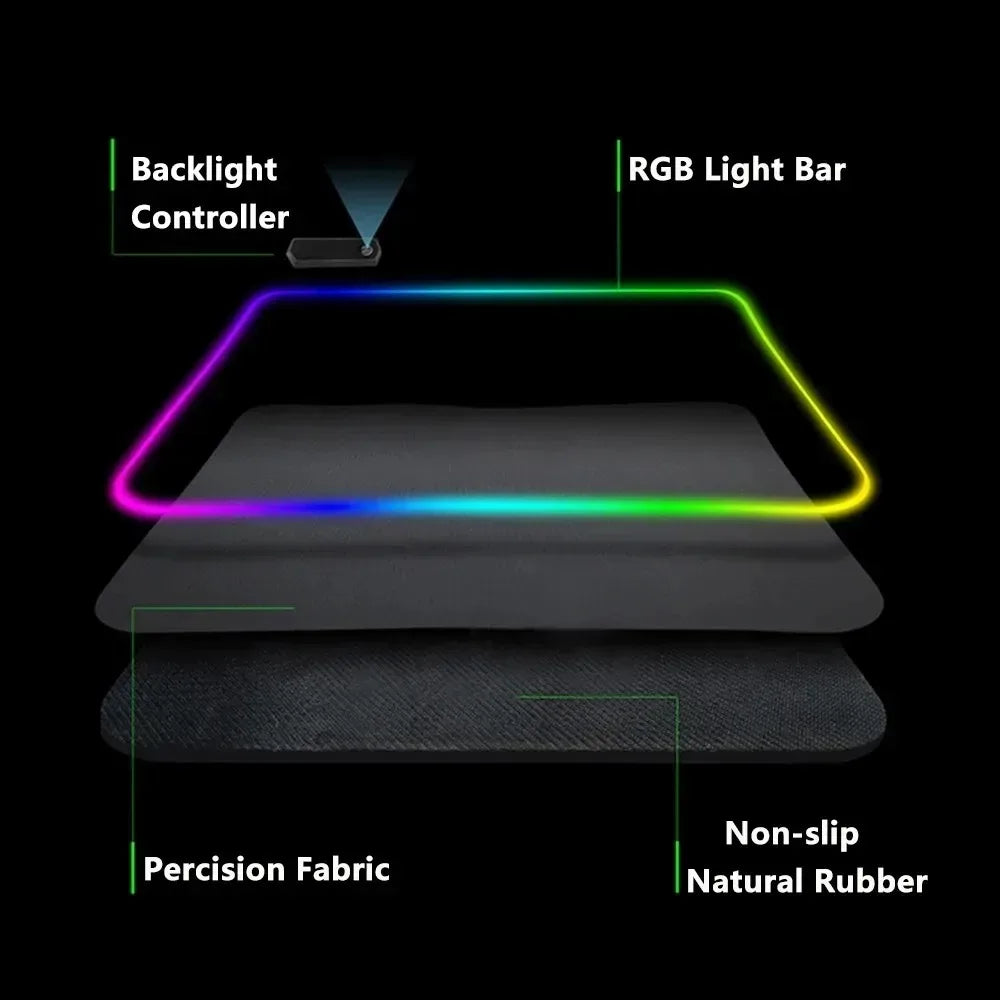Futuristic Gaming RGB Mouse Pad Sports Car Mouse Pads 400X900MM Offices Accessories Gamer Luminous Mousepad LED HD Print Deskmat