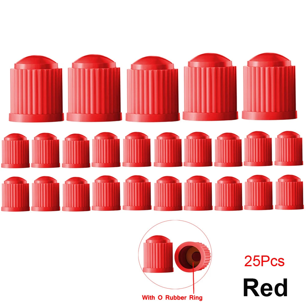 10/25/50/100Pcs Tire Valve Caps, Plastic Car Tire Stem Dust Covers Universal Valve Caps for Cars, Bicycle, Trucks, Motorcycles