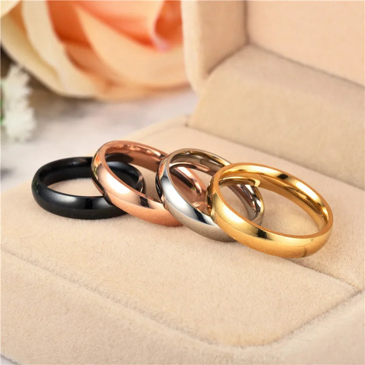 6mm Polished Stainless Steel Minimalist Wedding Ring