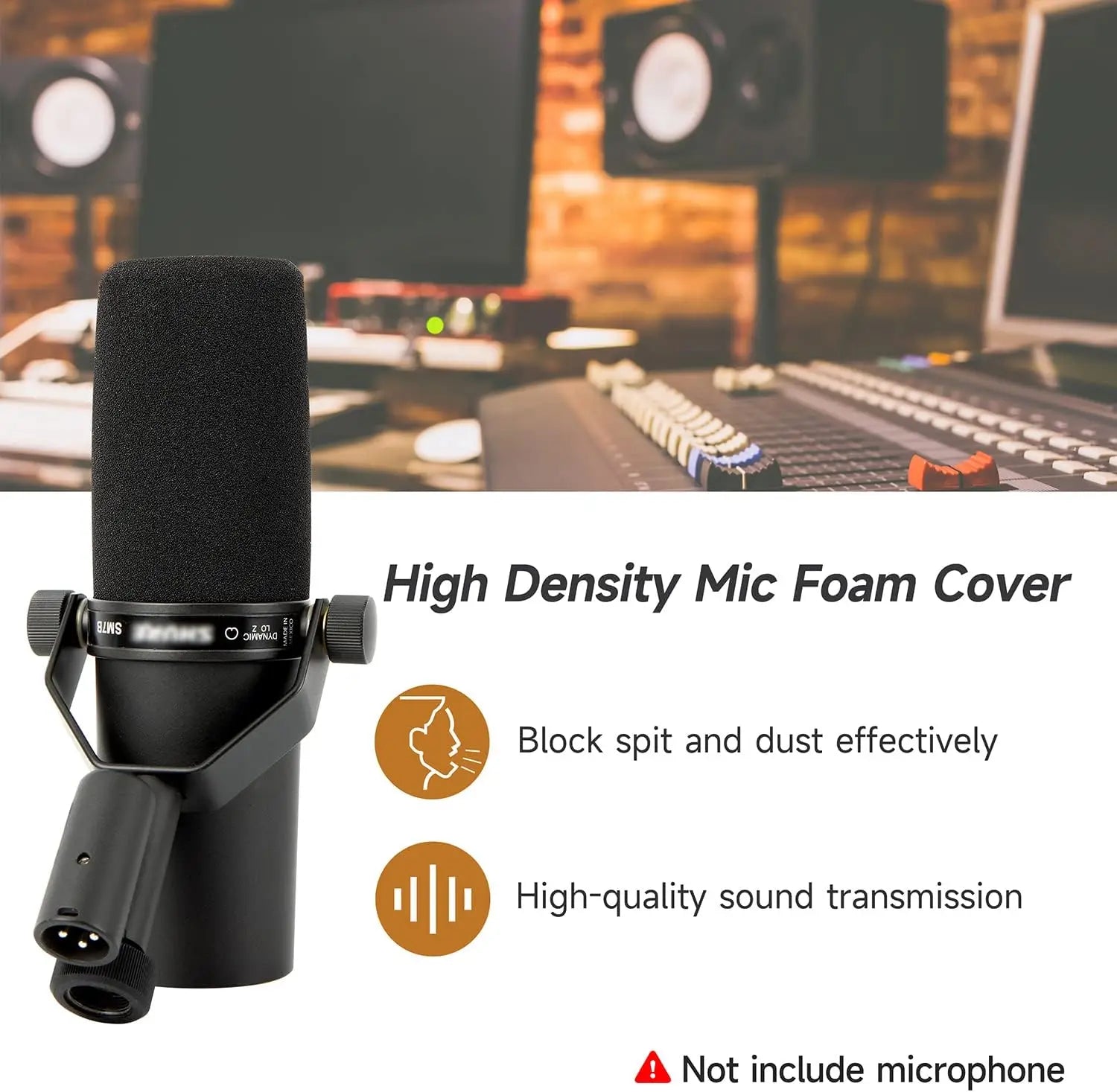 1PC/2PCS Windscreen for Shure SM7B Microphone Pop Filter Cover Noise Reduction Sponge Foam Replacement for SM7B Mic