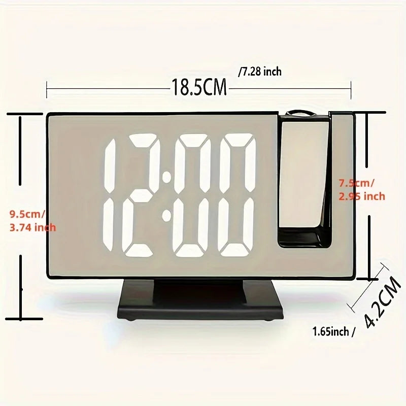 Mirror multifunctional projection alarm clock Intelligent luminous clock Bedroom large screen digital clock wall projection alar