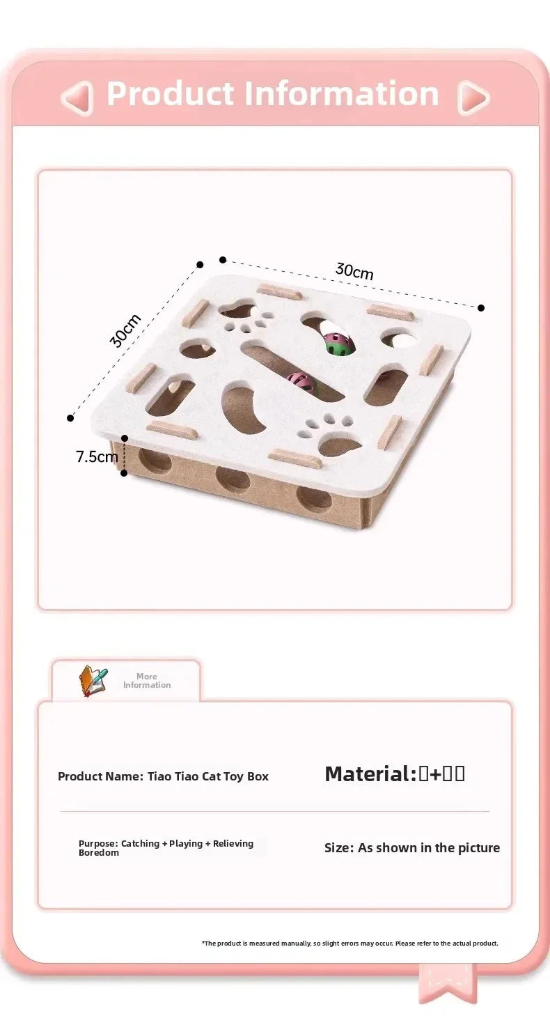 Interactive Suede Puzzle Box and Ball Exercise Cat Toy
