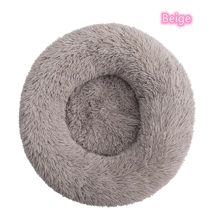 Cama Para Animais De Estimação Super Macia Para Gatos Pelúcia Tamanho Normal Lavável Cama Calmante Cama Donut Artefacto De Dormir Confortável Adequado Para O Inverno