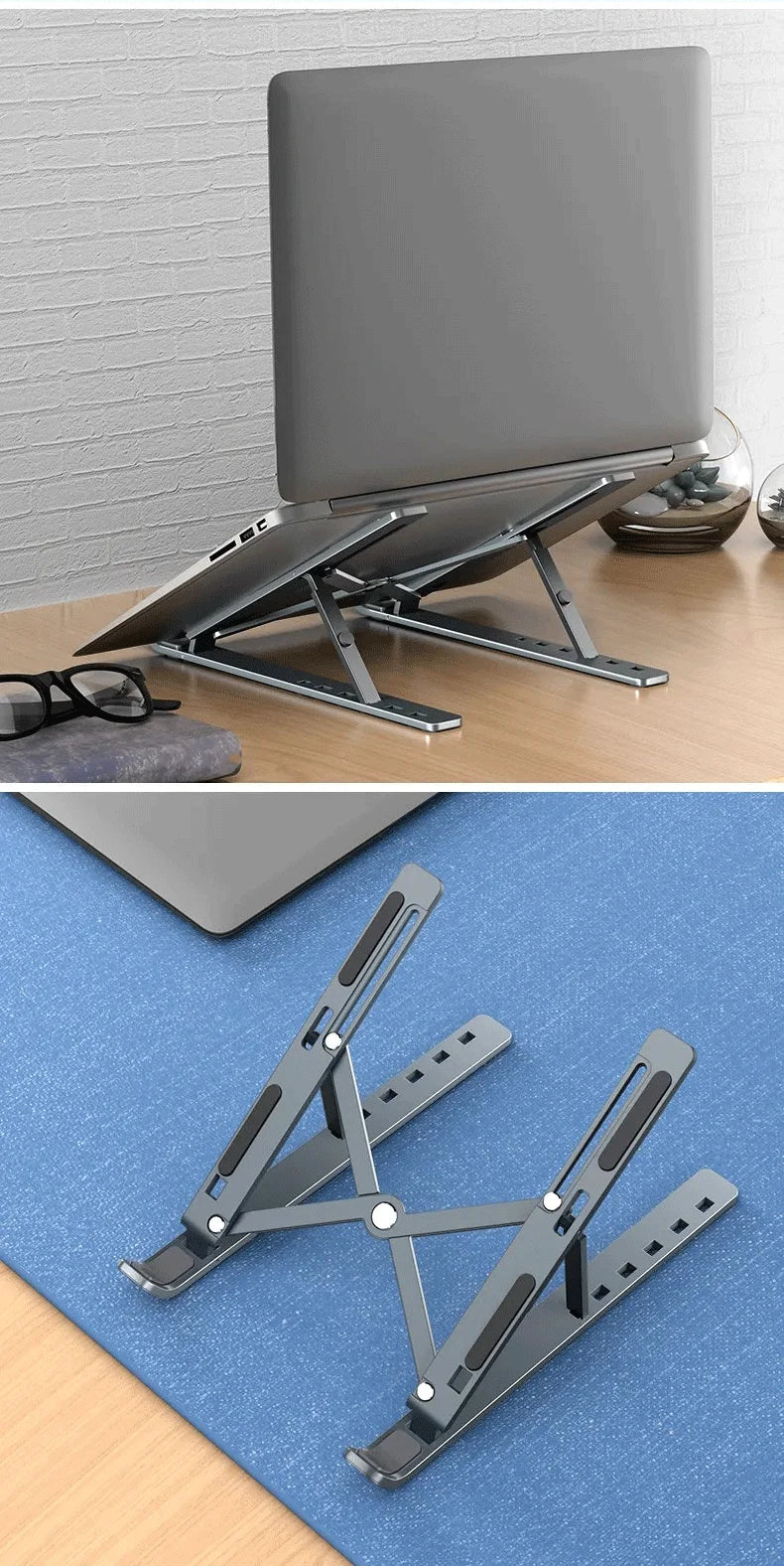 Laptop Stand For Macbook Folding Adjustable Aluminum Computer Pc Tablet Stand Notebook Tablelaptop Holder Heat Dissipation