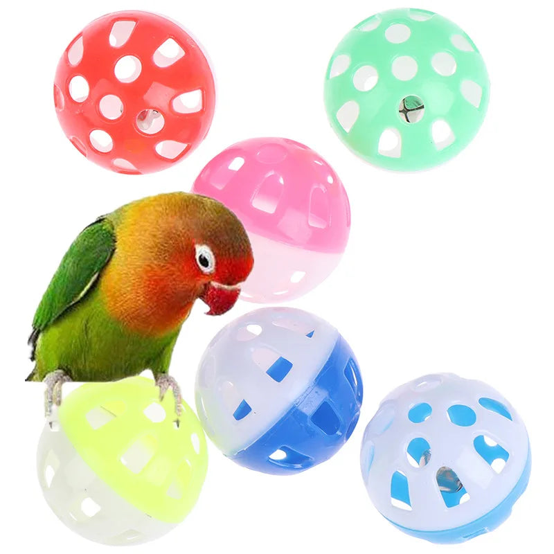 10pcs Colourful Hollow Bell Parrot Training Toy Balls