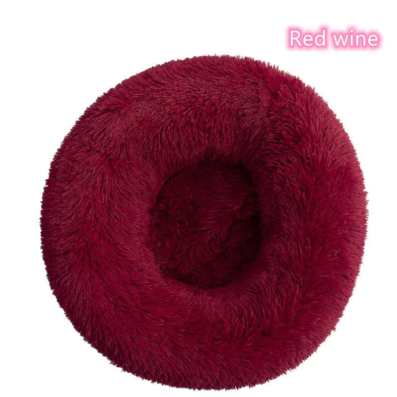Cama Para Animais De Estimação Super Macia Para Gatos Pelúcia Tamanho Normal Lavável Cama Calmante Cama Donut Artefacto De Dormir Confortável Adequado Para O Inverno