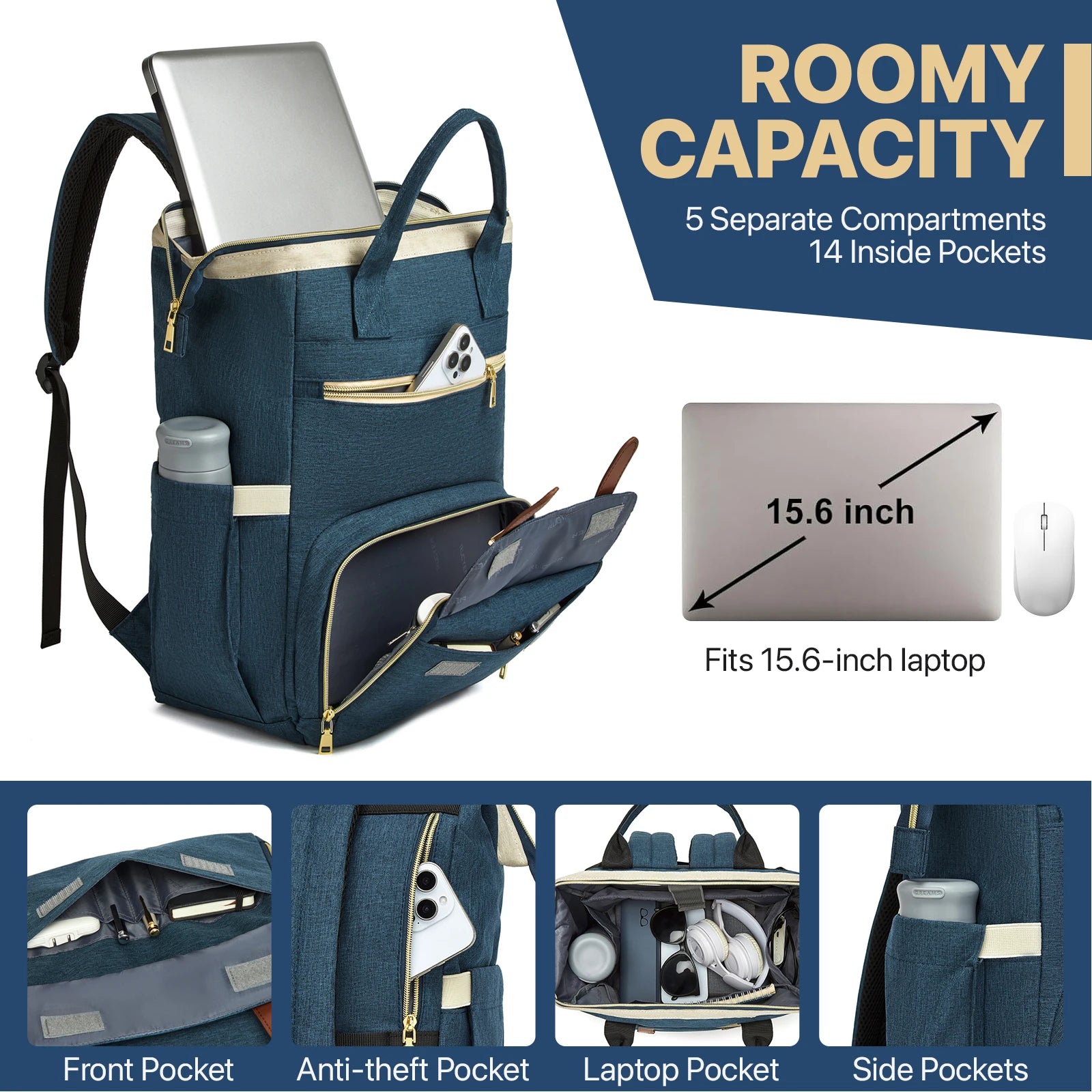 Lunch Backpack Insulated Cooler Picnic Bag Multifunctional Travel Bag Large Capacity Outdoor Picnic Camping Waterproof Backpack
