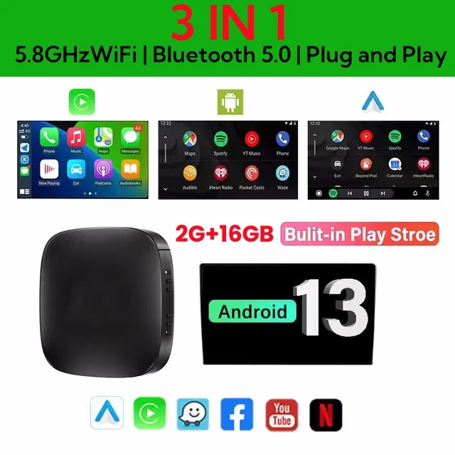 Android 13 Wireless Carplay Adapter Android Auto For Netflix Youtube For Renault Arkana Captur Clio MEGANE AUSTRAL ZOE E-Tech
