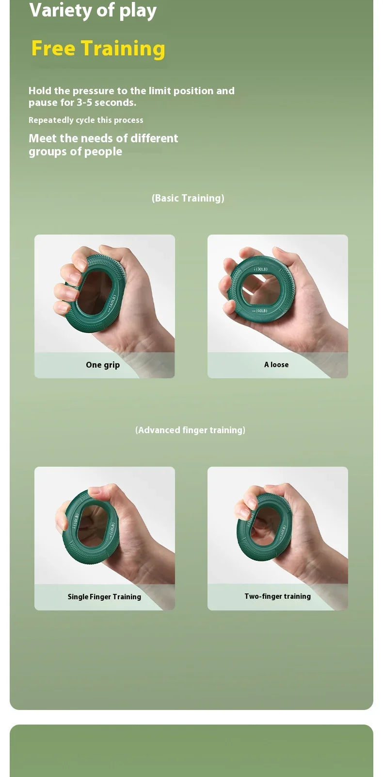 Therapy Hand Grip Rings Set - Adjustable Silicone Exercise Rings for Finger Strength, Rehabilitation, Arthritis Relief & Stress