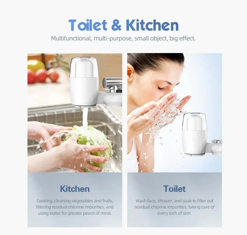 5-Layer Ceramic Faucet Water Purifier with Cleanable Filter