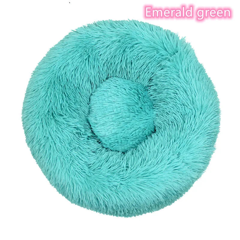 Cama Para Animais De Estimação Super Macia Para Gatos Pelúcia Tamanho Normal Lavável Cama Calmante Cama Donut Artefacto De Dormir Confortável Adequado Para O Inverno