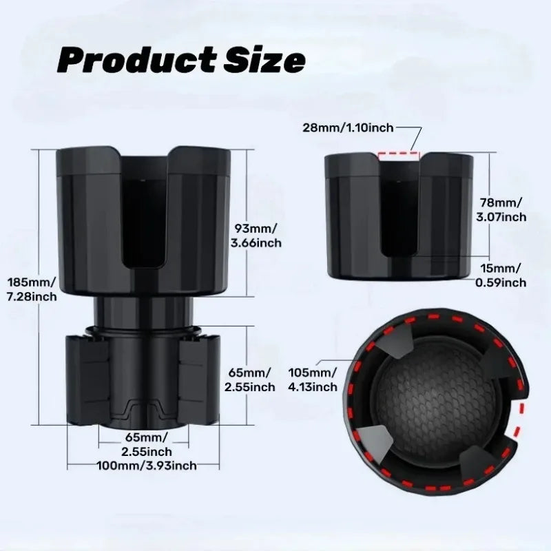 1PC Upgraded Car Cup Holder Expander with Adjustable Base Stable Auto Bottle Support for 6.5CM-10.5CM Cup Universal Holder
