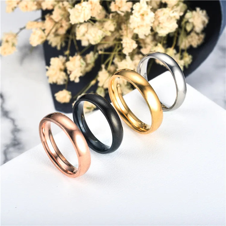 6mm Polished Stainless Steel Minimalist Wedding Ring