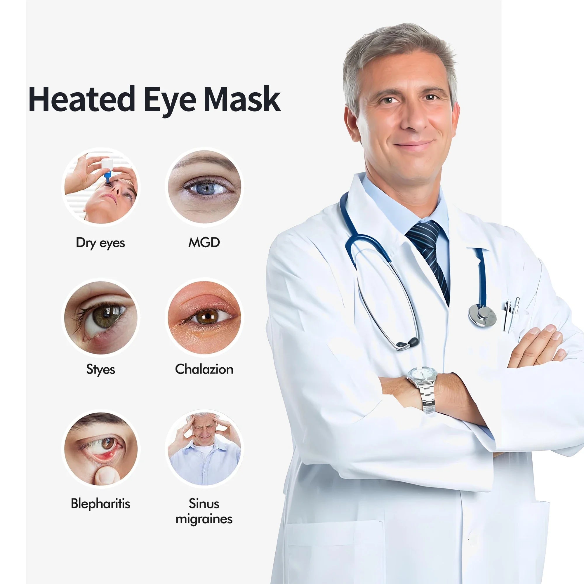 Portable Electric Heated Eye Massager USB-Powered Winter Warm Eye Mask Dry Circle Relief Sleep Aid Stress Fatigue Reduction