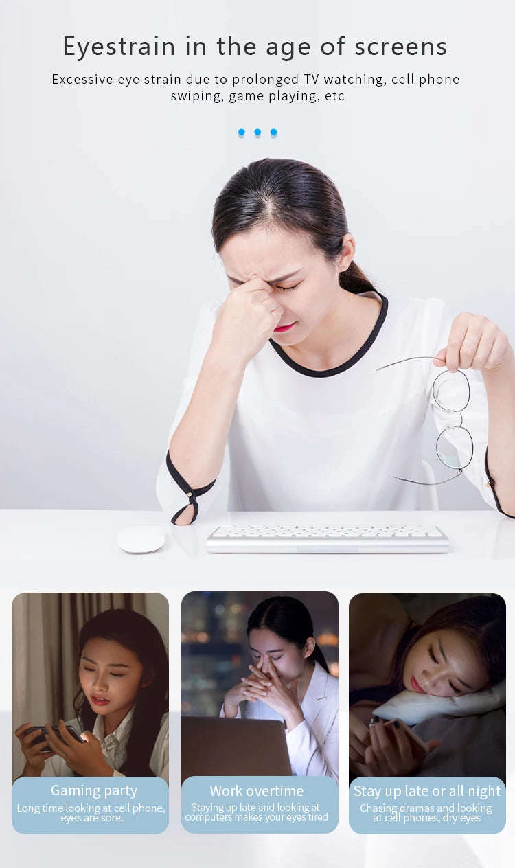 Folding Eye Massager Eye Mask with Heat and Bluetooth Music Airbag Eye Care Device Gift for Eye Strain Dry Eye Improve Sleep