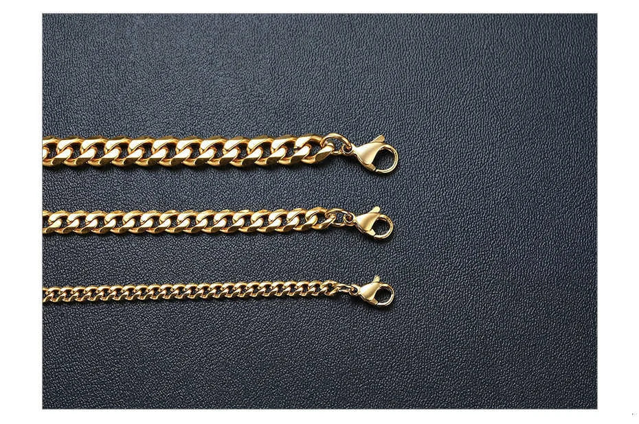 Stainless Steel Cuban Link and Rope Chain Necklace