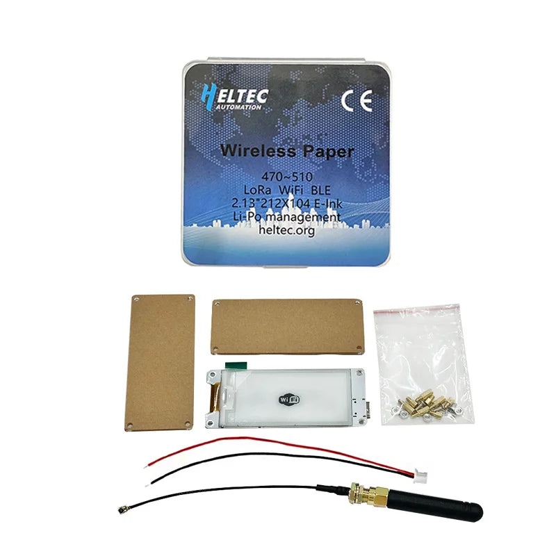 Heltec Wireless Paper 863~928 LoRa WiFi BLE 2.13"212X104 E-Ink Li-Po management SX1262 	 ESP32-S3FN8