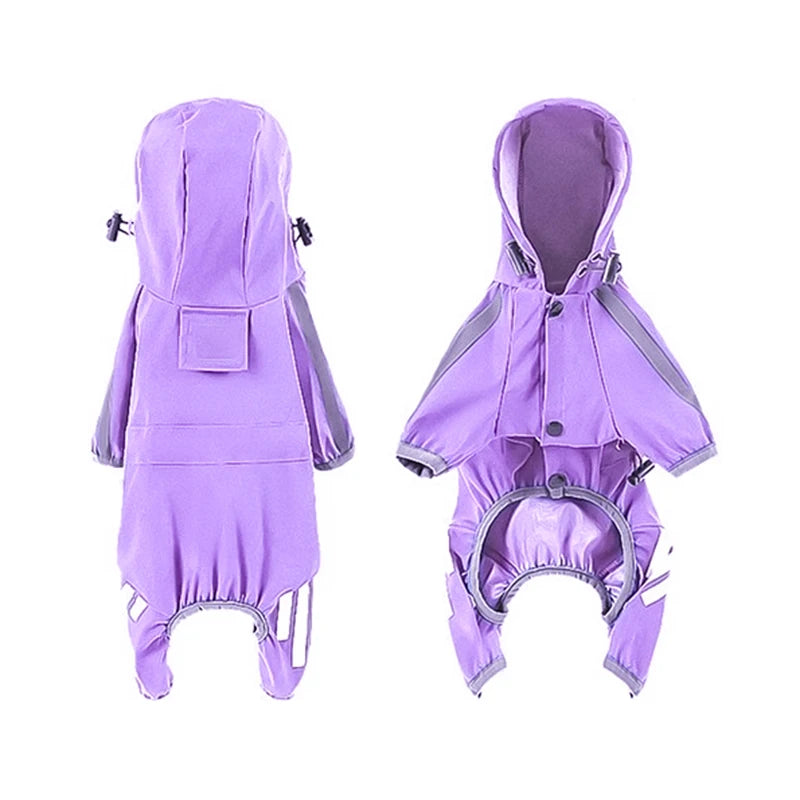 Reflective Waterproof Dog Raincoat Jumpsuit for Small Medium Pets