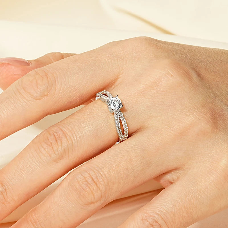 14k Gold-Style Plated Infinity Love Round Cut CZ Ring