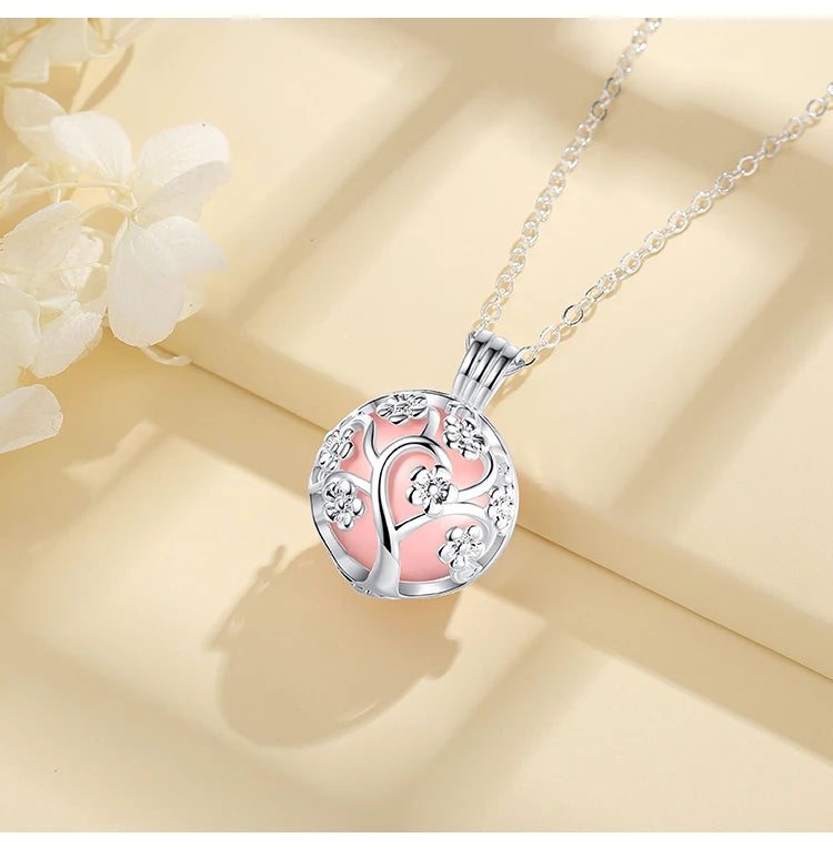 Cherry Blossom Angel Caller Pregnancy Pendant Necklace