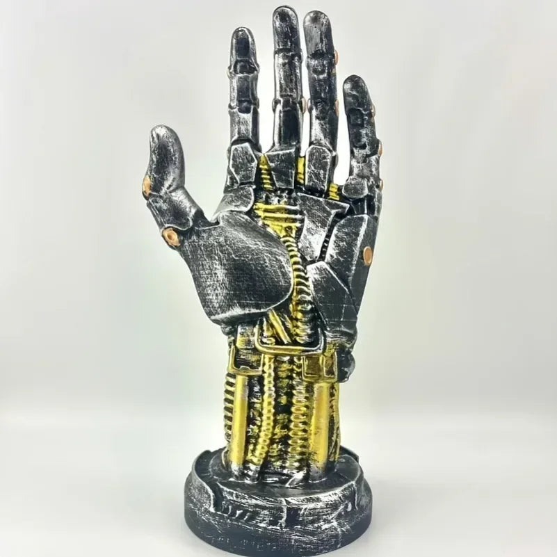 New Creative Games Controller Desktop Headphone Stand Cyberpunk Mechanical Arm Simulated Robot Hand Sculpture Stautes Decoration