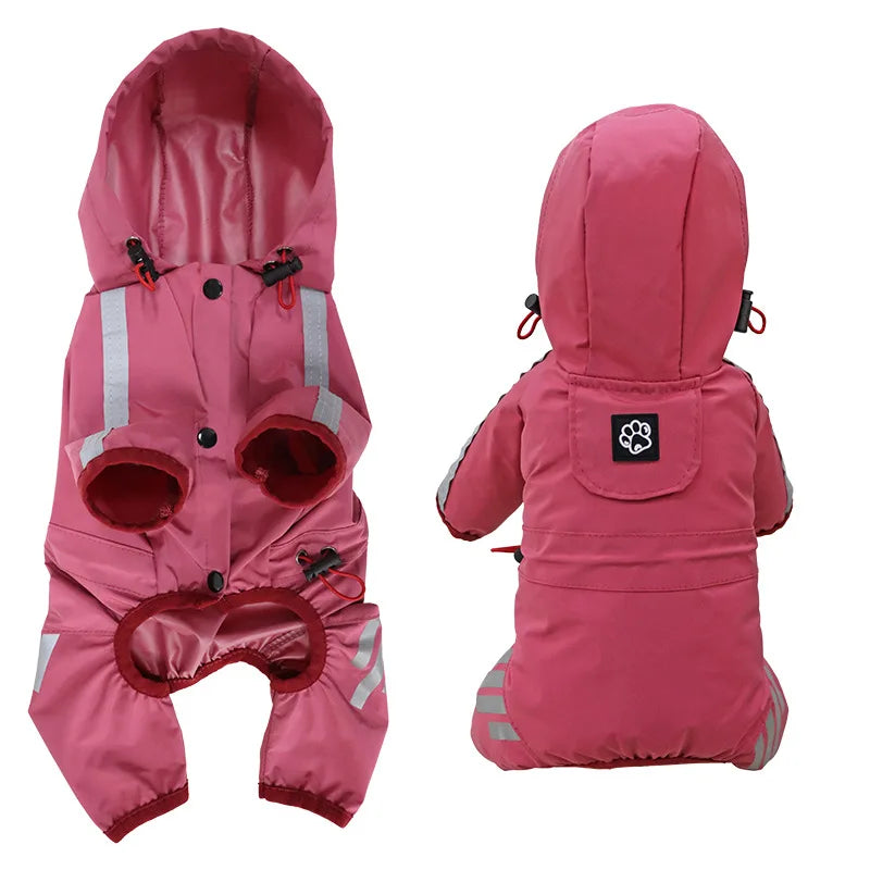 Reflective Waterproof Dog Raincoat Jumpsuit for Small Medium Pets