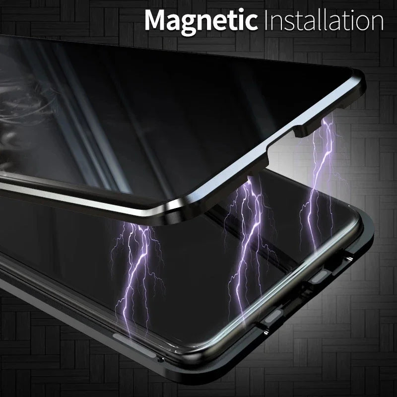 Cover For Samsung Galaxy S25 S24Ultra S23 A15 A53 A54 A52 S22 Note20Ultra S9 S8 360 Degree Privacy Protection Magnetic Case