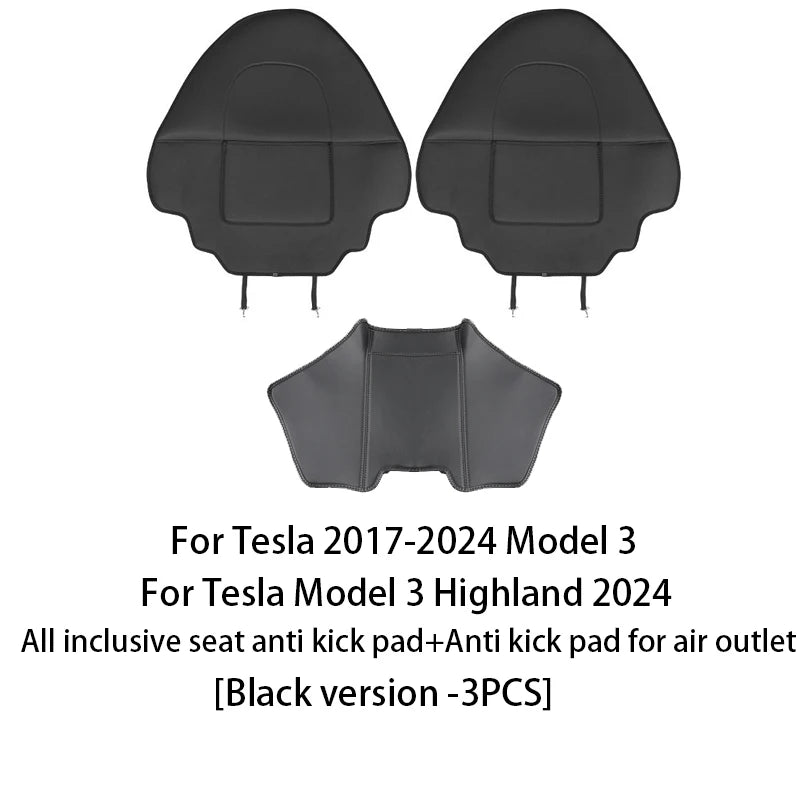 Tesla Model 3 & Y Leather Seat Back Kick Protectors