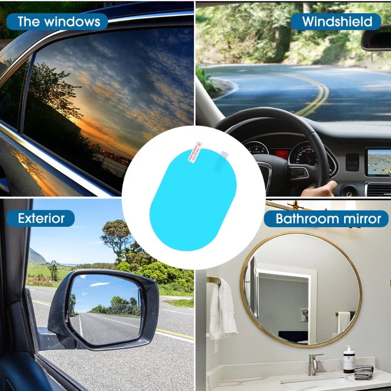 Car Rearview Mirror Anti Fog Film Universal Waterproof Film Window Glass Anti-Fog Anti-reflective Sticker Clear Auto Accessores