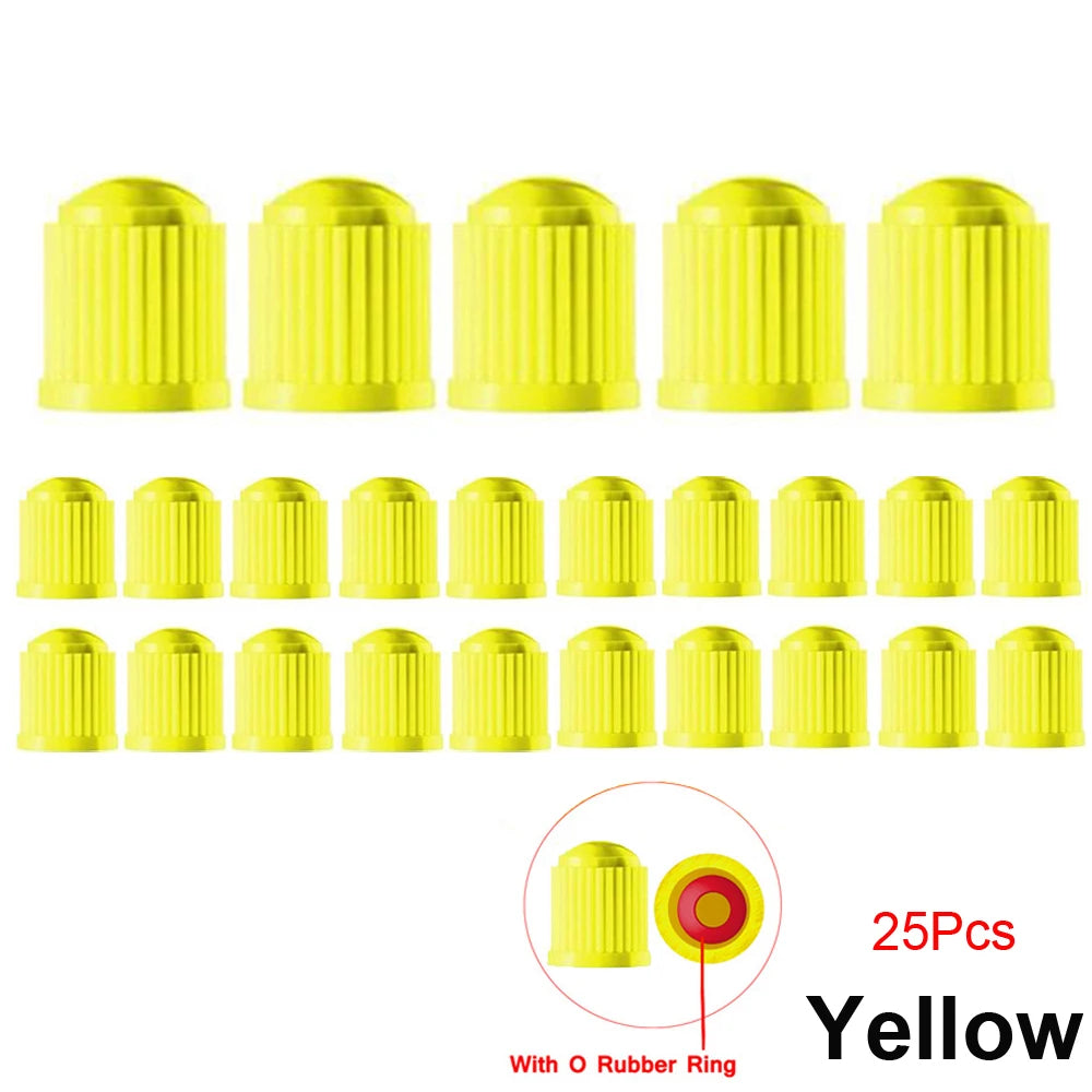 10/25/50/100Pcs Tire Valve Caps, Plastic Car Tire Stem Dust Covers Universal Valve Caps for Cars, Bicycle, Trucks, Motorcycles