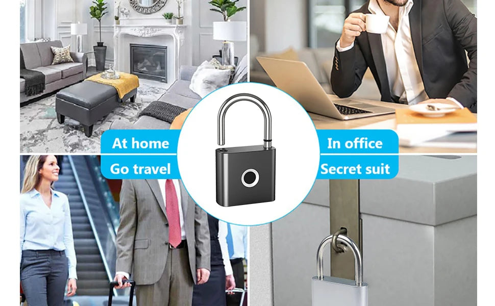 RAYKUBE Tuya Smart Padlock Fingerprint Waterproof USB Charging Quick Identification Unlock Sensor High Quality P70/P55/PQ1