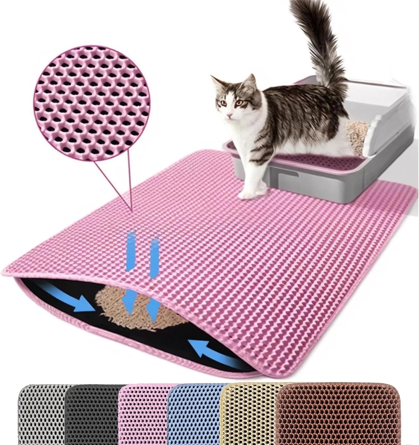 Advanced Double Layer Honeycomb Waterproof Cat Litter Mat