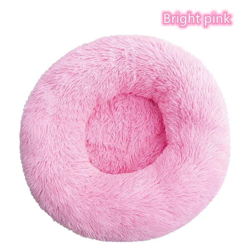 Cama Para Animais De Estimação Super Macia Para Gatos Pelúcia Tamanho Normal Lavável Cama Calmante Cama Donut Artefacto De Dormir Confortável Adequado Para O Inverno