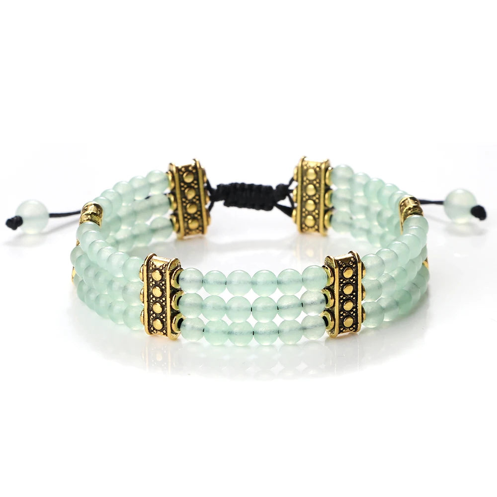 4mm Natural Stone Braided Energy Yoga Bracelet
