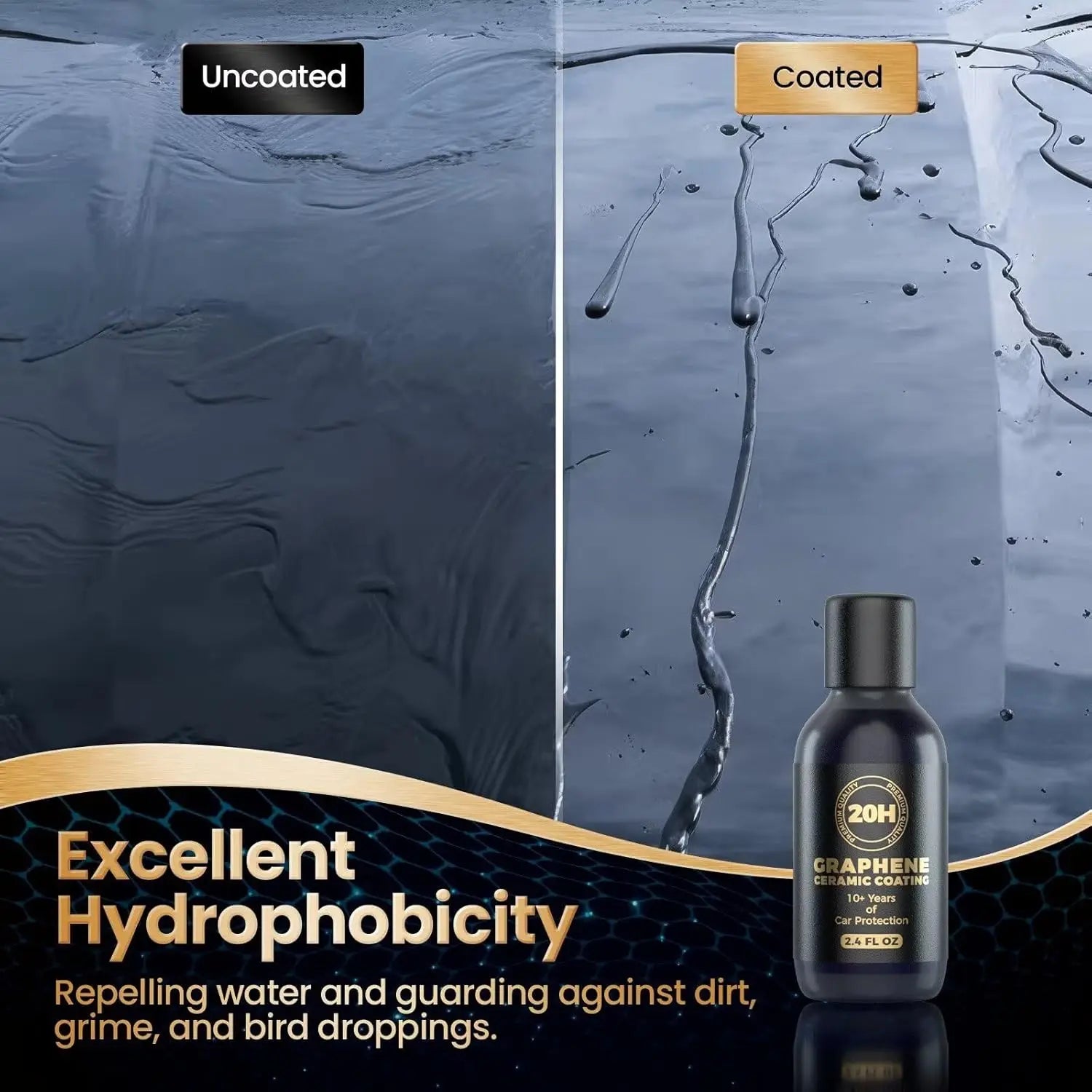 20H Advanced Nano Graphene Ceramic Coating 70ml UV Technology Extremely Hydrophobic Car Ceramic Coating Kit for Auto Detailing