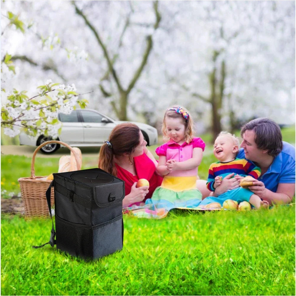 Waterproof Car Trash Can Bin, Acessórios Auto Organizer, Lixo Dump, Bolsos de armazenamento de carros, Closeable, portátil