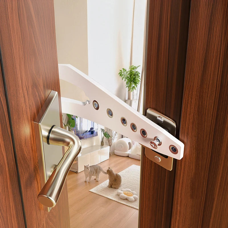 Adjustable Cat Door Holder Latch Flex Strap Dog Stopper