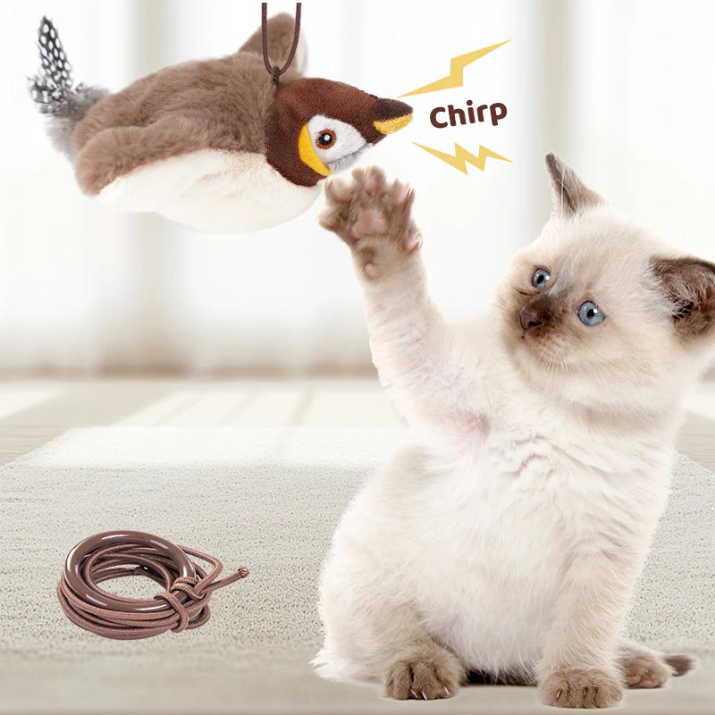 Interactive Flapping Bird Cat Toy with Catnip & USB Charging