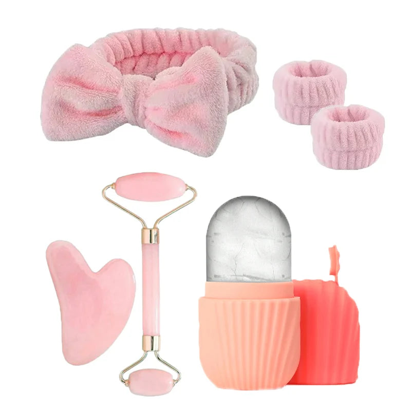 6-piece ice roller facial skin care ice roller set facial roller scraping facial tool face wash skin care three-piece set