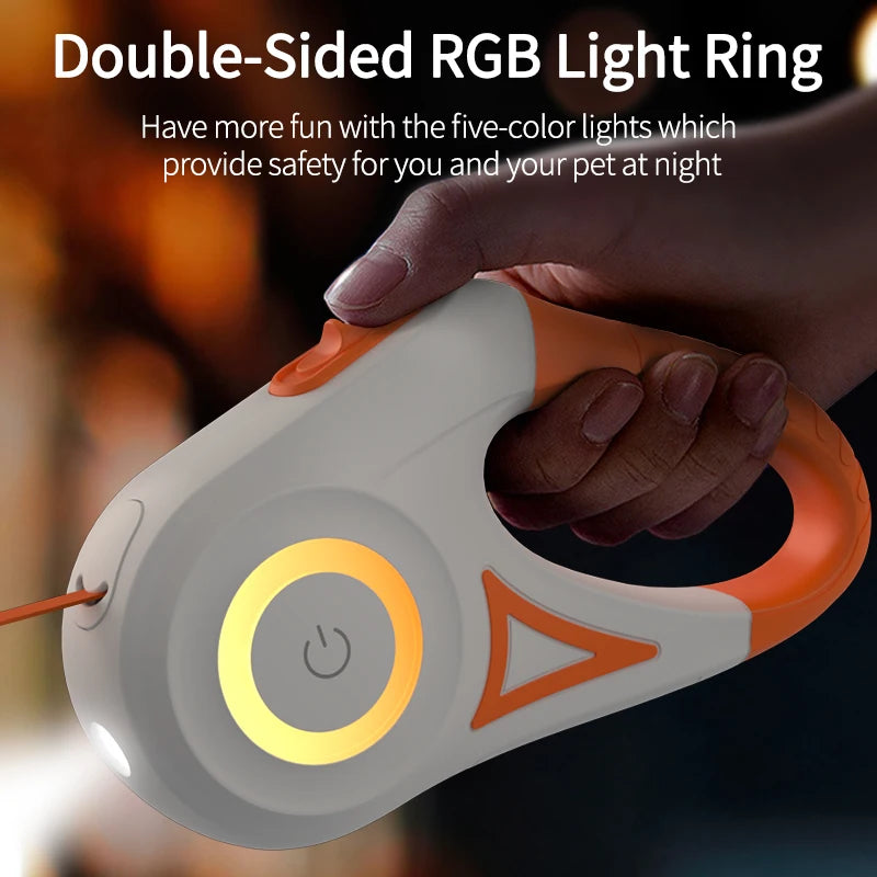 5M LED Luminous Retractable Dog Leash for Night Safety