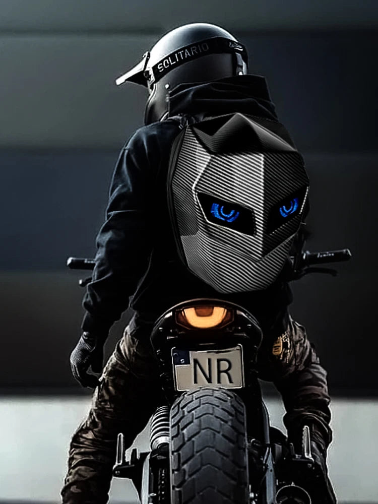 LED Knight Cycling Backpack Fashion Motorcycle Helmet Bluetooth Waterproof Hard Shell Laptops Bags Personality With Eye