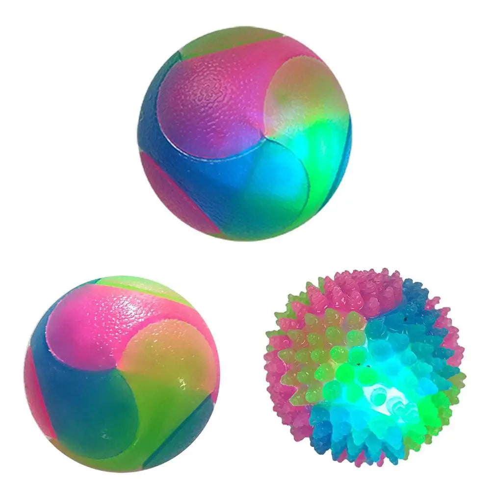 LED Glowing Elastic TPR Interactive Pet Toy Ball