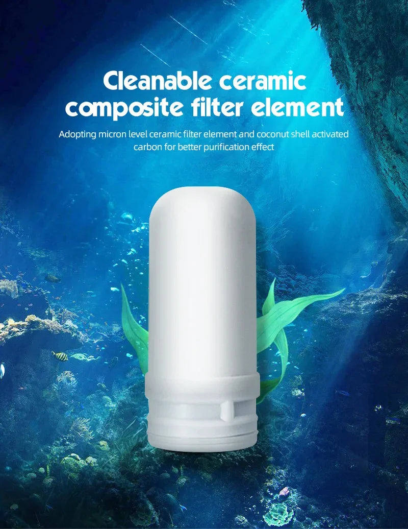 5-Layer Ceramic Faucet Water Purifier with Cleanable Filter